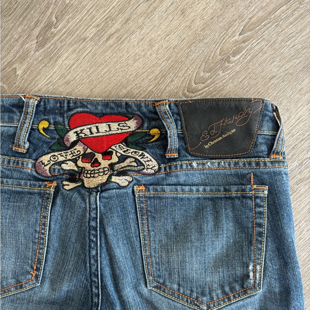Ed Hardy low waist straight leg jeans